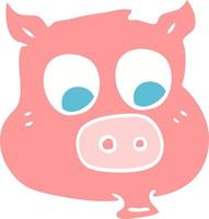 flat color illustration of pig vector