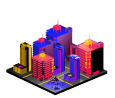 Retro isometric building png