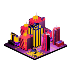 Isometric building arrangement png