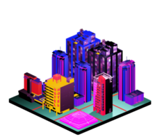 Isometric building arrangement png