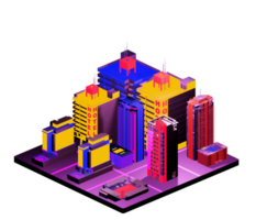 Isometric building in retro style png