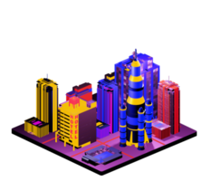 Isometric building in retro style png