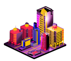 Isometric building arrangement png