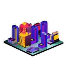 Isometric building arrangement png