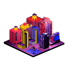 Isometric building arrangement png