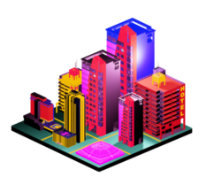 Isometric building arrangement png