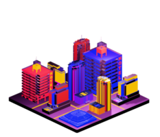 Isometric building in retro style png