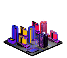 Retro isometric building png