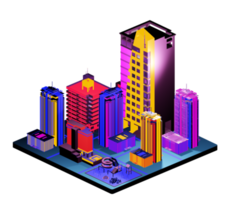 Isometric building arrangement png