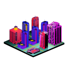 Retro isometric building png