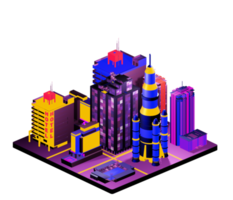 Isometric building in retro style png