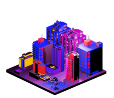 Retro isometric building png