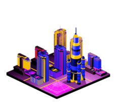 Isometric building arrangement png