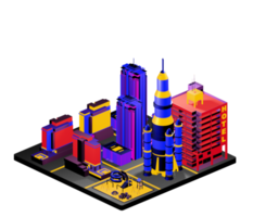 Isometric building in retro style png