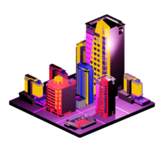 Isometric building in retro style png