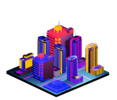 Isometric building in retro style png