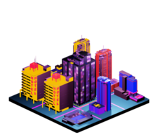 Isometric building arrangement png