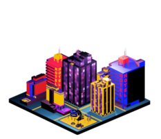 Isometric building in retro style png