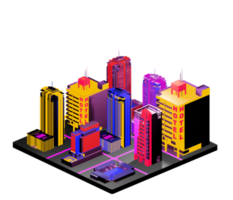 Isometric building in retro style png