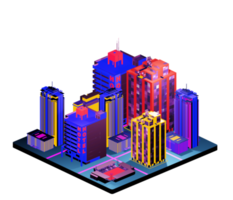 Isometric building arrangement png