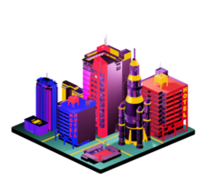 Isometric building arrangement png