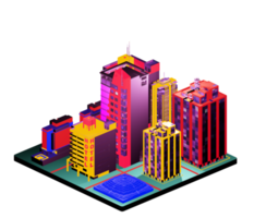 Isometric building in retro style png