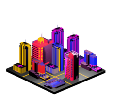 Isometric building arrangement png