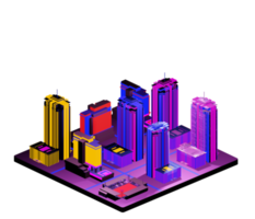 Retro isometric building png