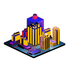 Retro isometric building png