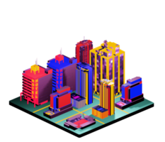 Isometric building arrangement png