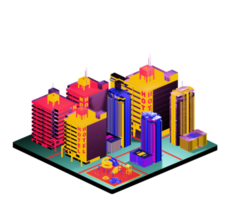 Isometric building in retro style png