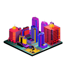 Isometric building in retro style png