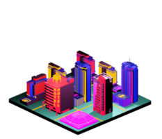 Retro isometric building png