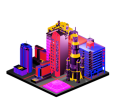 Isometric building in retro style png