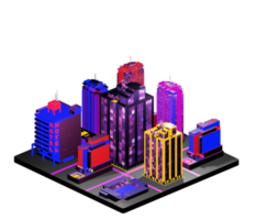 Isometric building in retro style png