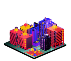 Isometric building arrangement png