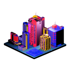 Retro isometric building png