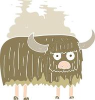 flat color illustration of smelly cow vector