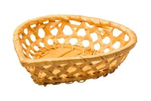 Wood basket on white background photo