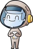 happy cartoon astronaut man vector