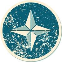 iconic distressed sticker tattoo style image of a star vector
