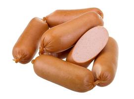 Sausages on white background photo