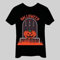 diseño de camiseta de ilustración de vector de calabaza de halloween