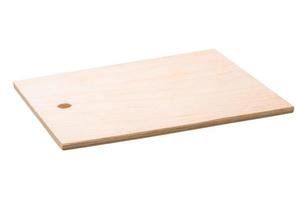 Wooden board on white background photo