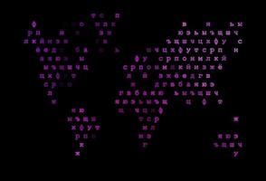 Dark purple vector texture with ABC characters.