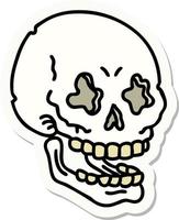sticker of tattoo in traditional style of a skull vector