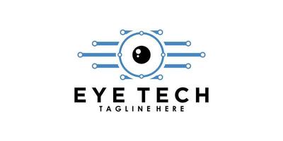eye tech logo design with creative concept premium vector