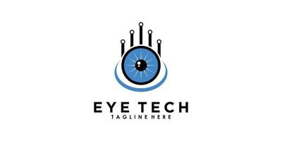 eye tech logo design with creative concept premium vector