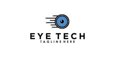 diseño de logotipo eye tech con vector premium de concepto creativo