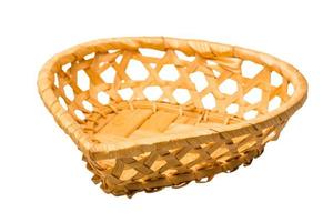 Wood basket on white background photo